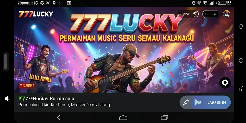 Screenshot gameplay 777LUCKY menampilkan tantangan musik yang seru.