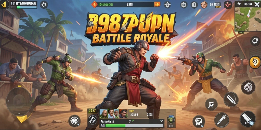 Screenshot gameplay 987UP yang penuh aksi Battle Royale.