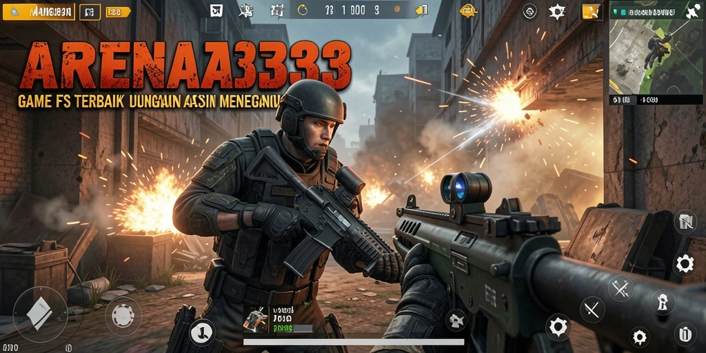 Screenshot gameplay ARENA333 menampilkan pertempuran dekat yang mendebarkan.