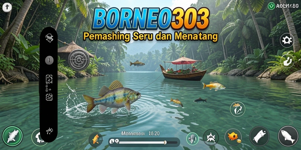 Tampilan menarik dari gameplay memancing di BORNEO303.