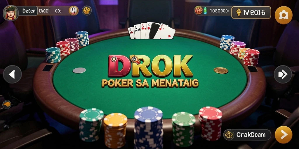 Screenshot IDROK menampilkan aksi seru pertandingan Poker di layar.