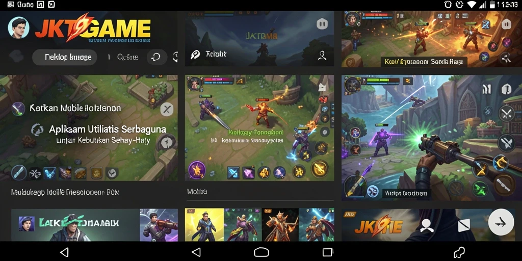 Tampilan antarmuka JKTGAME yang intuitif dan fungsional untuk kebutuhan sehari-hari.