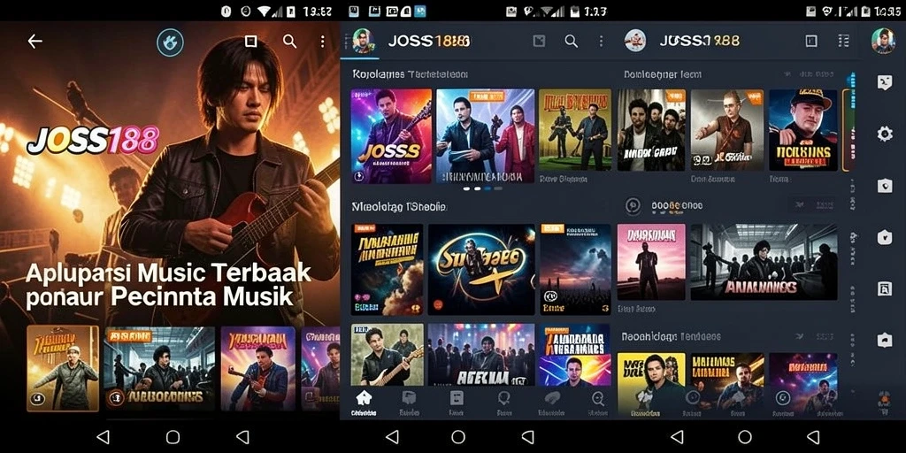 Tampilan gameplay JOSS188 dengan berbagai alat musik virtual.