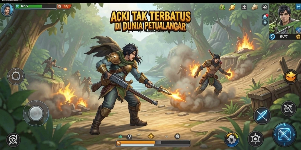 Tangkapan layar NV77 yang menunjukkan aksi seru di medan perang.