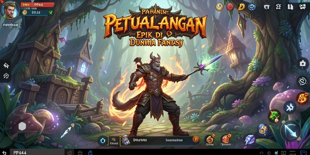 Screenshot gameplay PP444 menampilkan aksi seru di dunia fantasi.