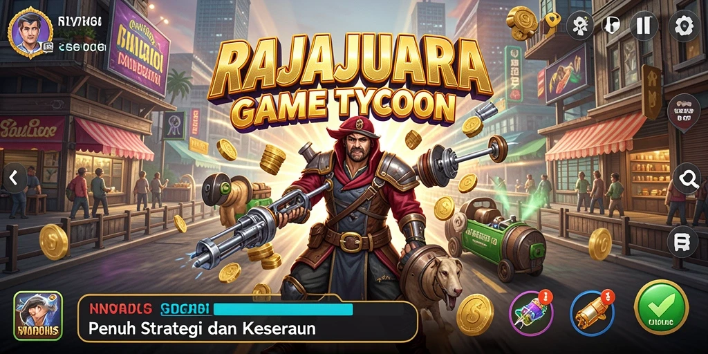 Screenshot dari gameplay RAJAJUARA yang menunjukkan pengelolaan bisnis yang seru.