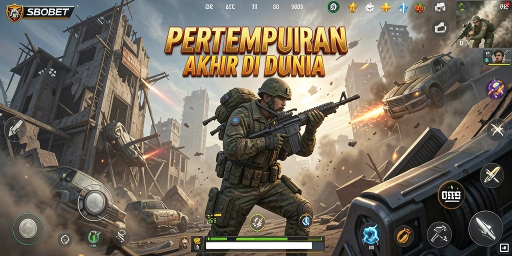 Tangkapan layar gameplay SBOBET yang menampilkan aksi Battle Royale yang mendebarkan.