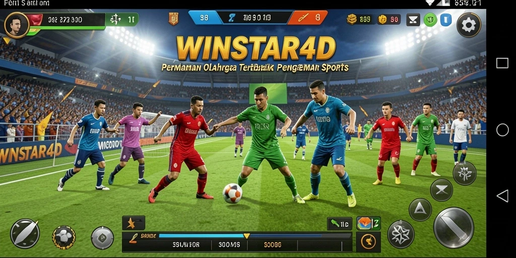 Screenshot gameplay <strong>WINSTAR4D</strong> menampilkan aksi olahraga yang mendebarkan.